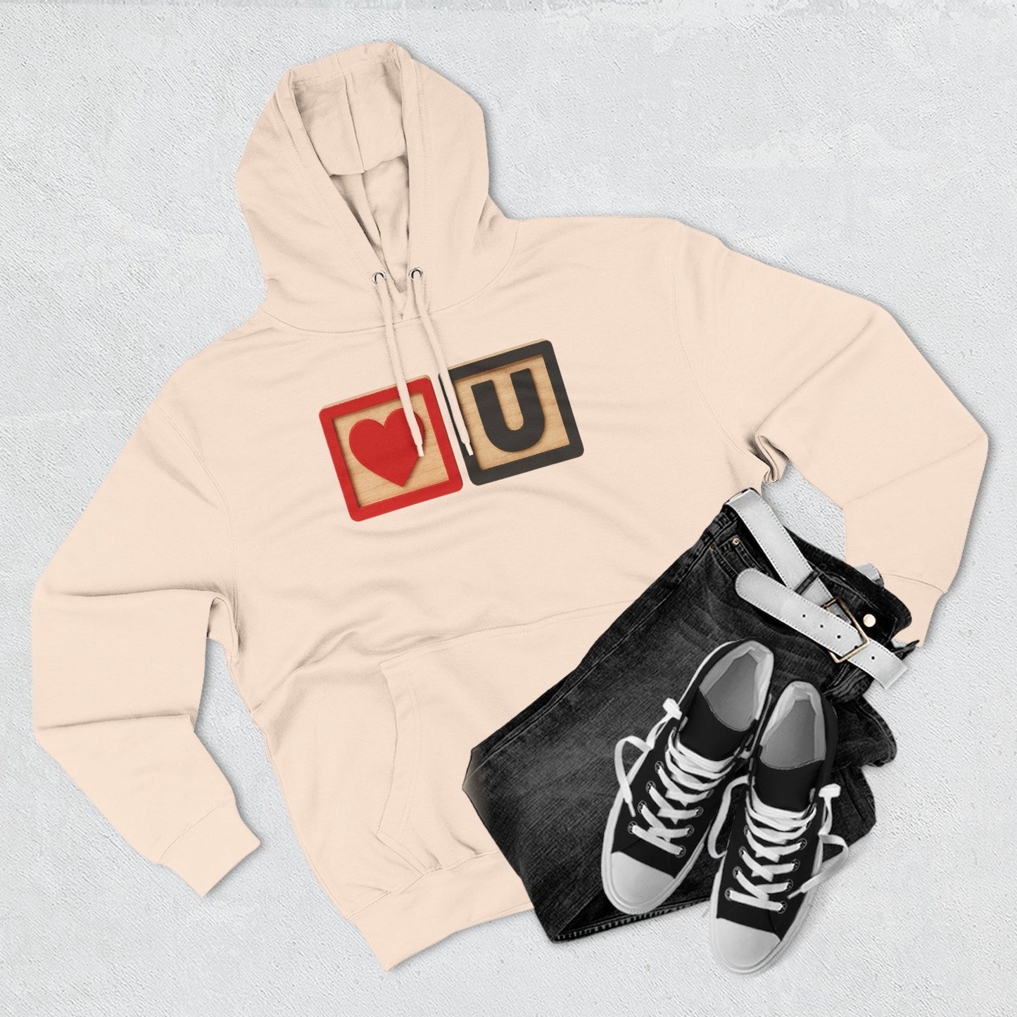 Blocked "Love You" Hoodie