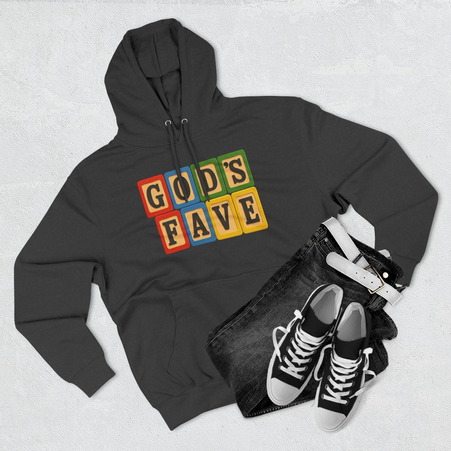 Blocked "God's Fave" Hoodie
