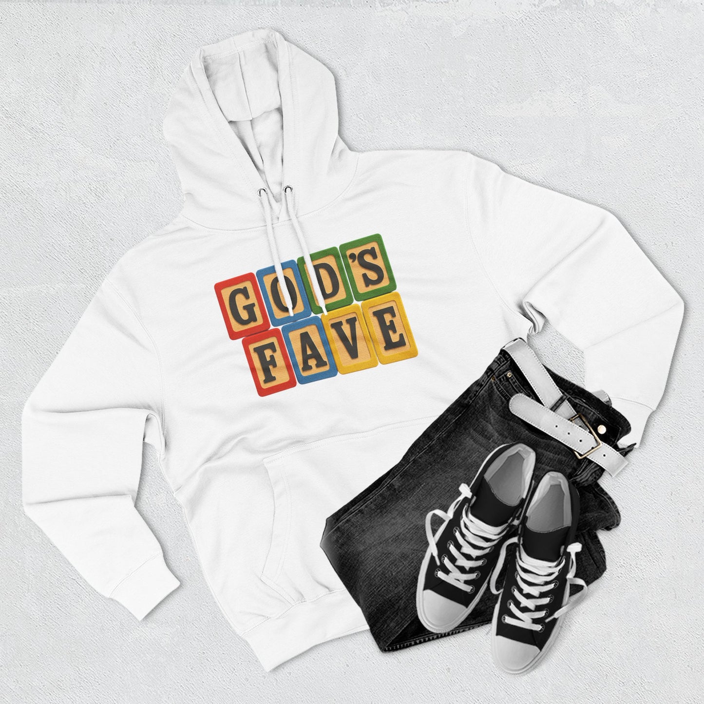 Blocked "God's Fave" Hoodie