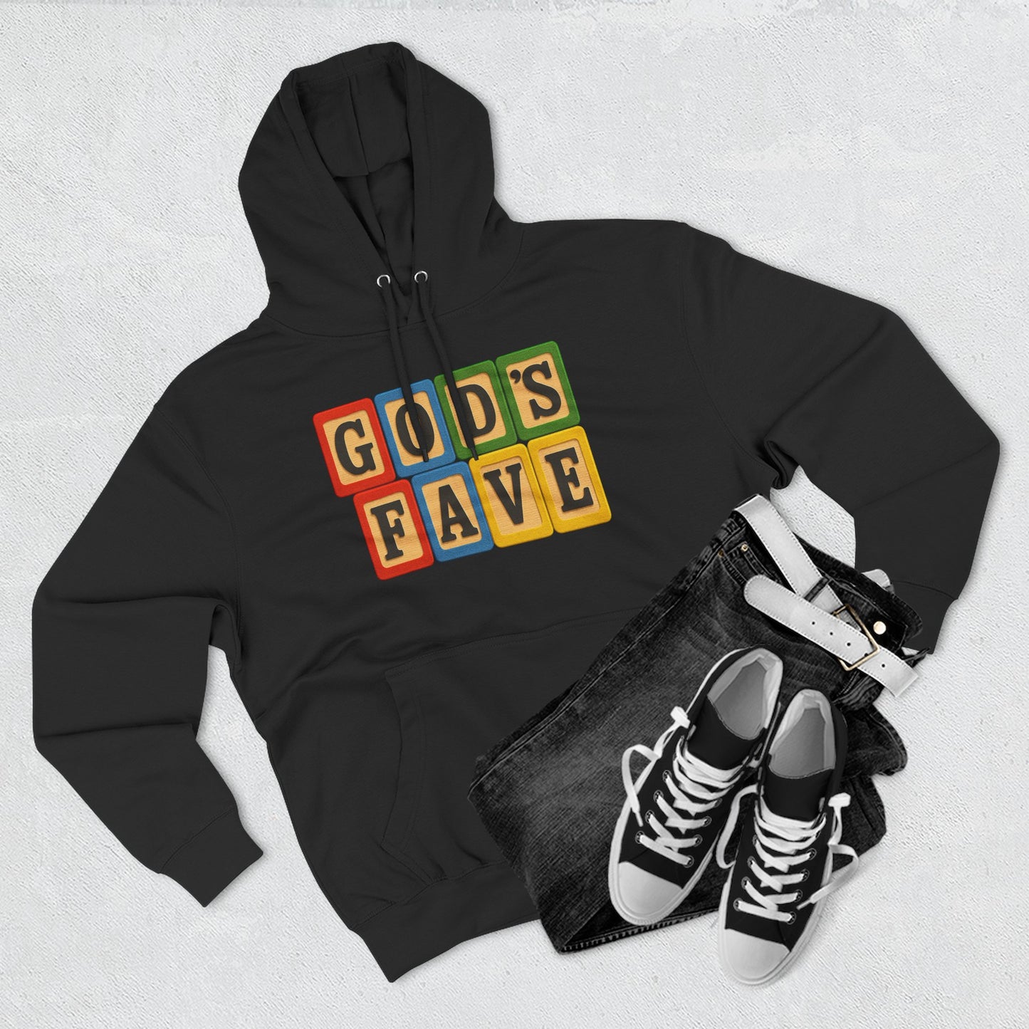 Blocked "God's Fave" Hoodie