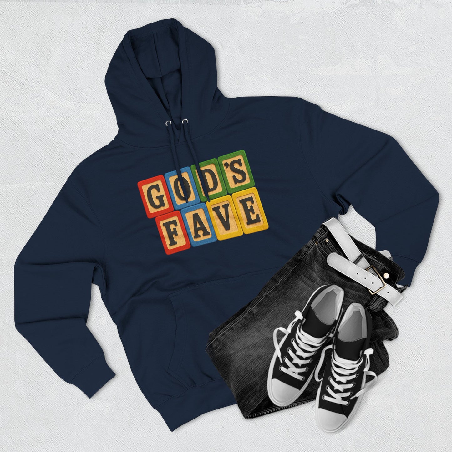 Blocked "God's Fave" Hoodie