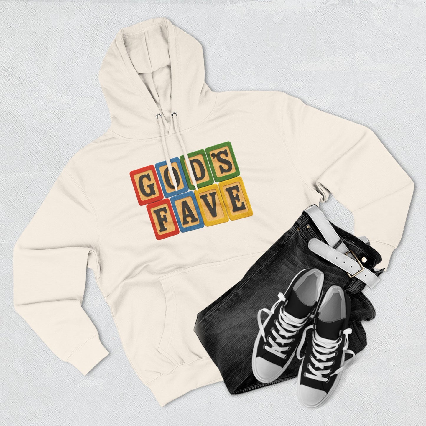 Blocked "God's Fave" Hoodie