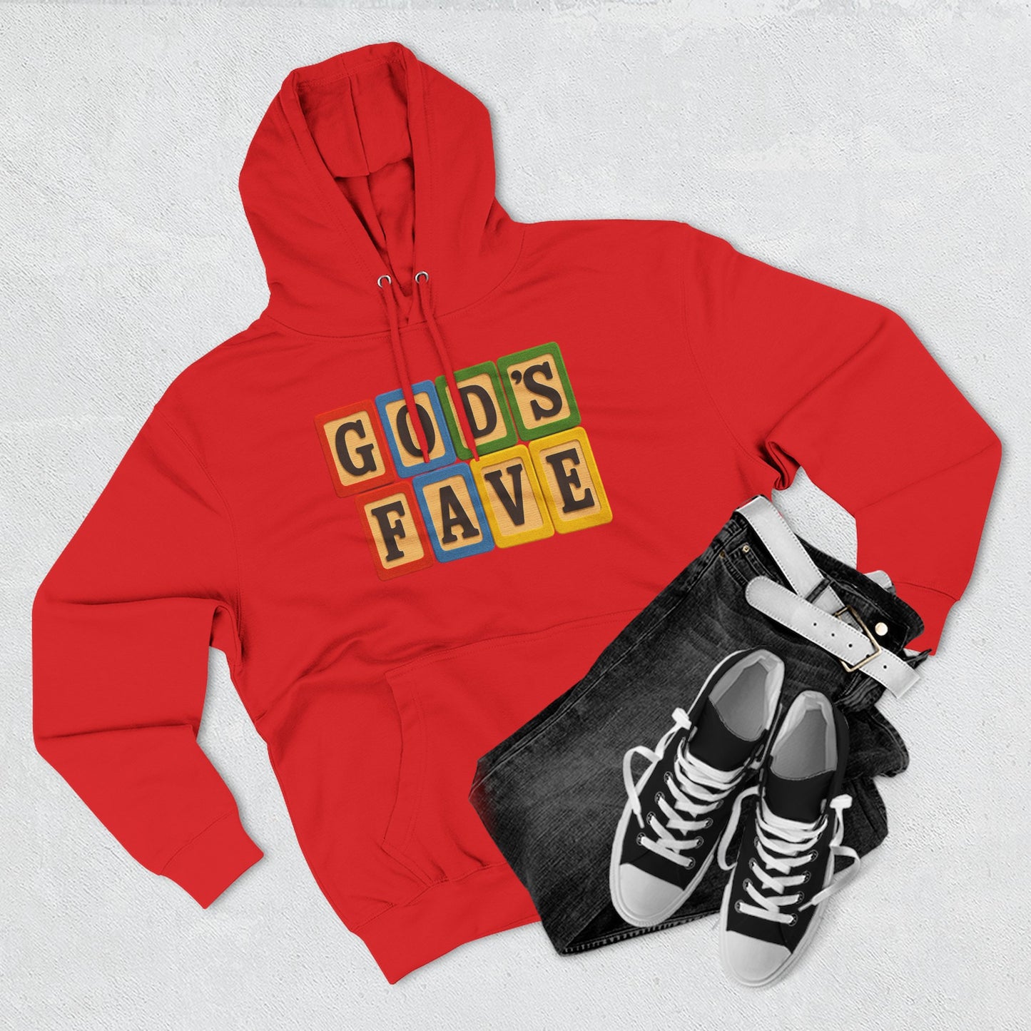 Blocked "God's Fave" Hoodie