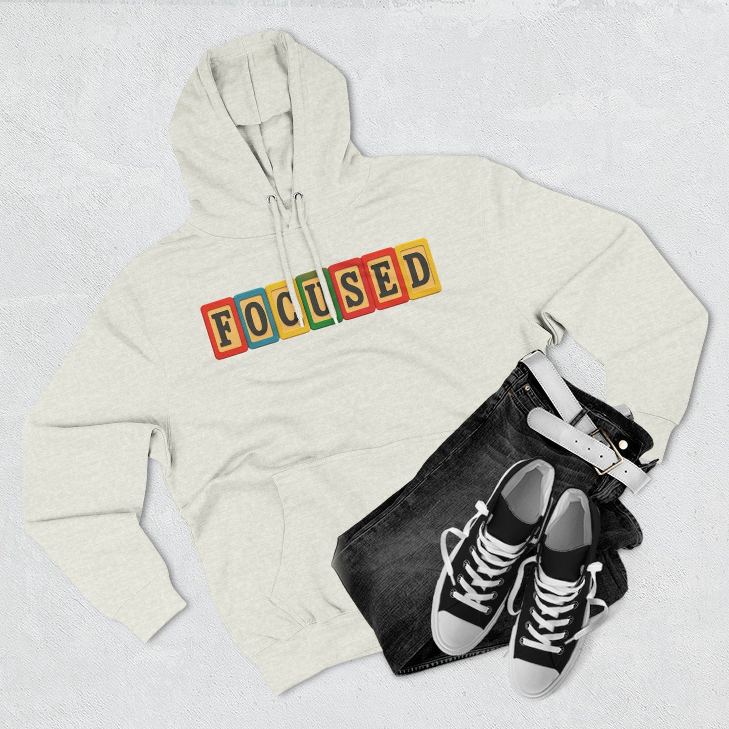 Blocked "Focused" Hoodie