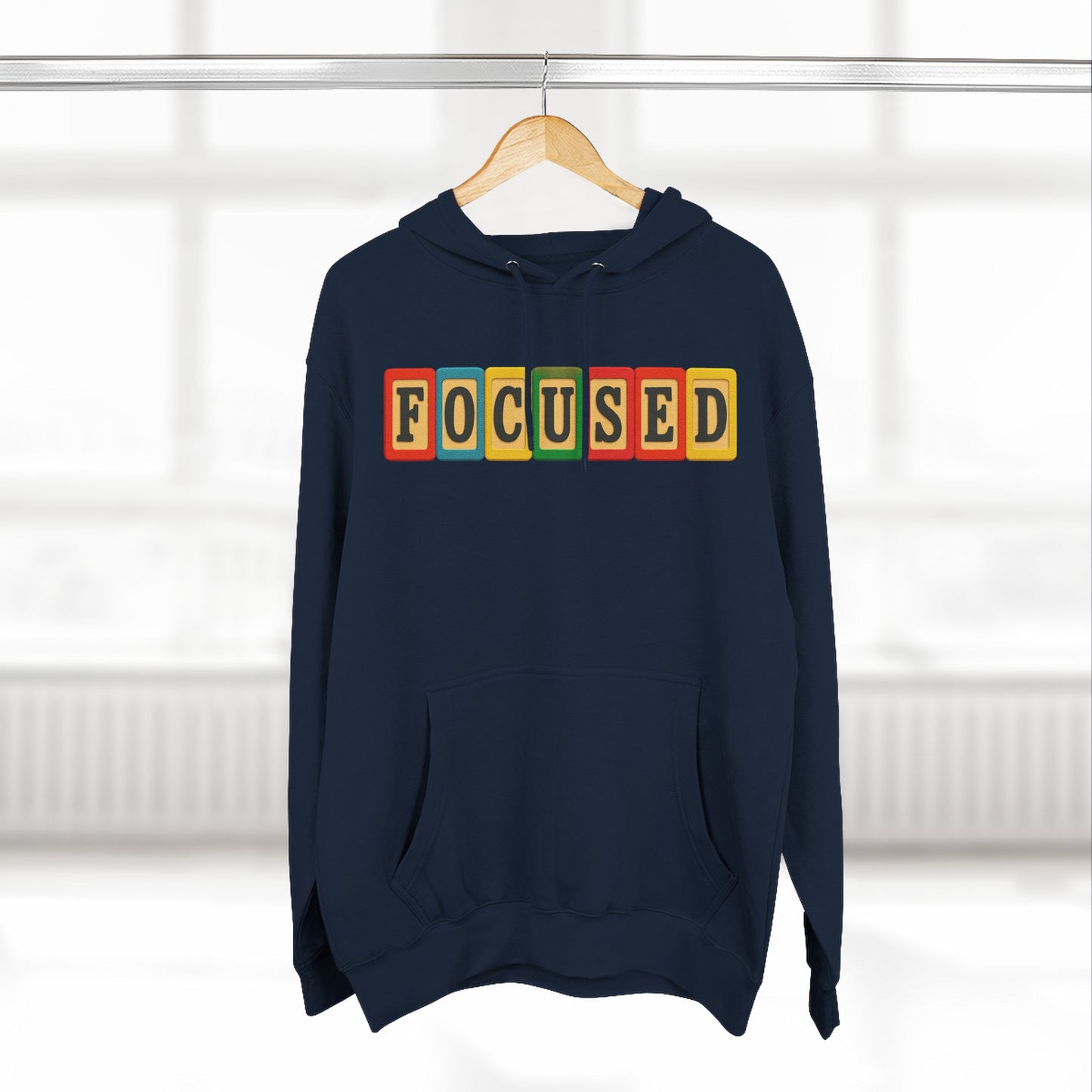Blocked "Focused" Hoodie