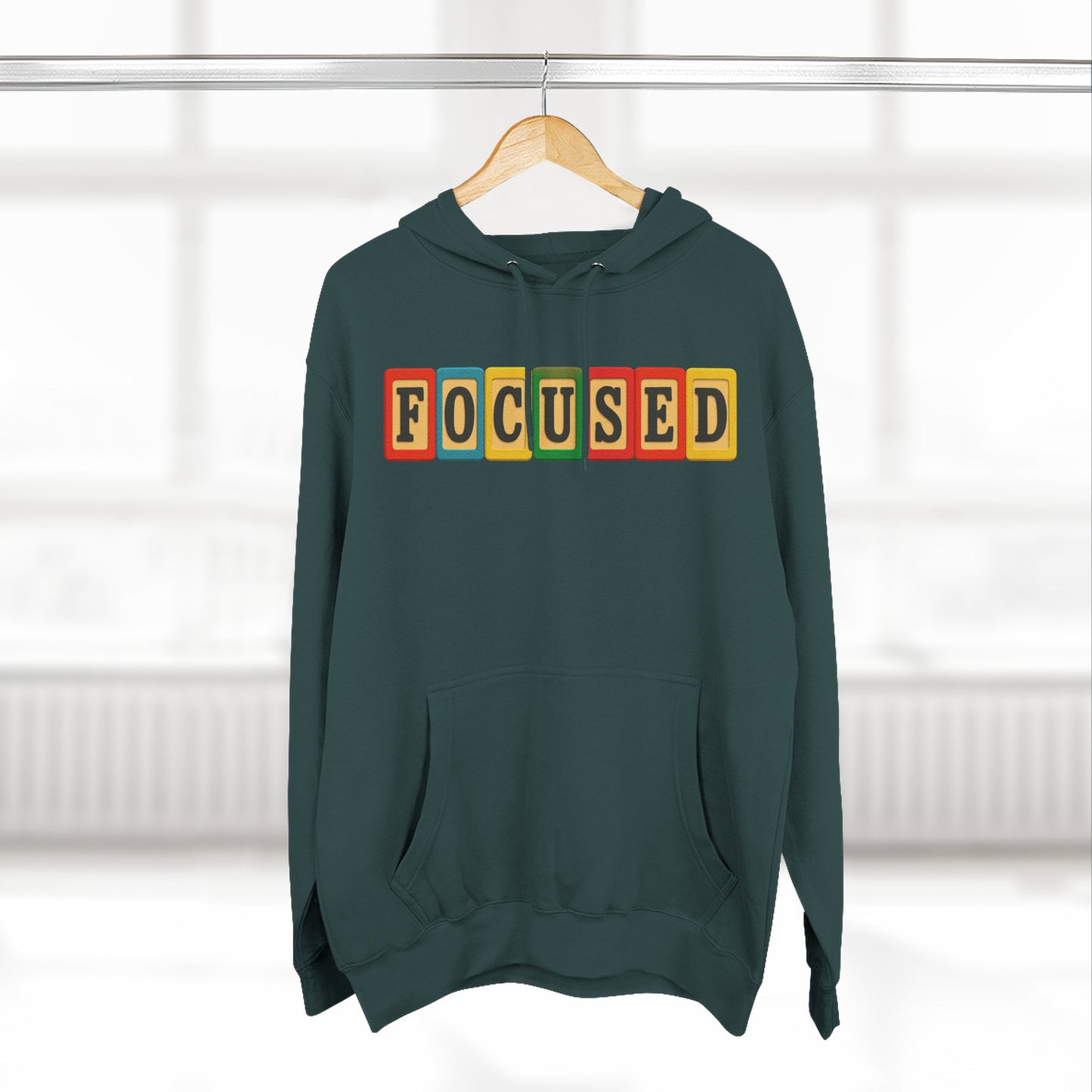 Blocked "Focused" Hoodie