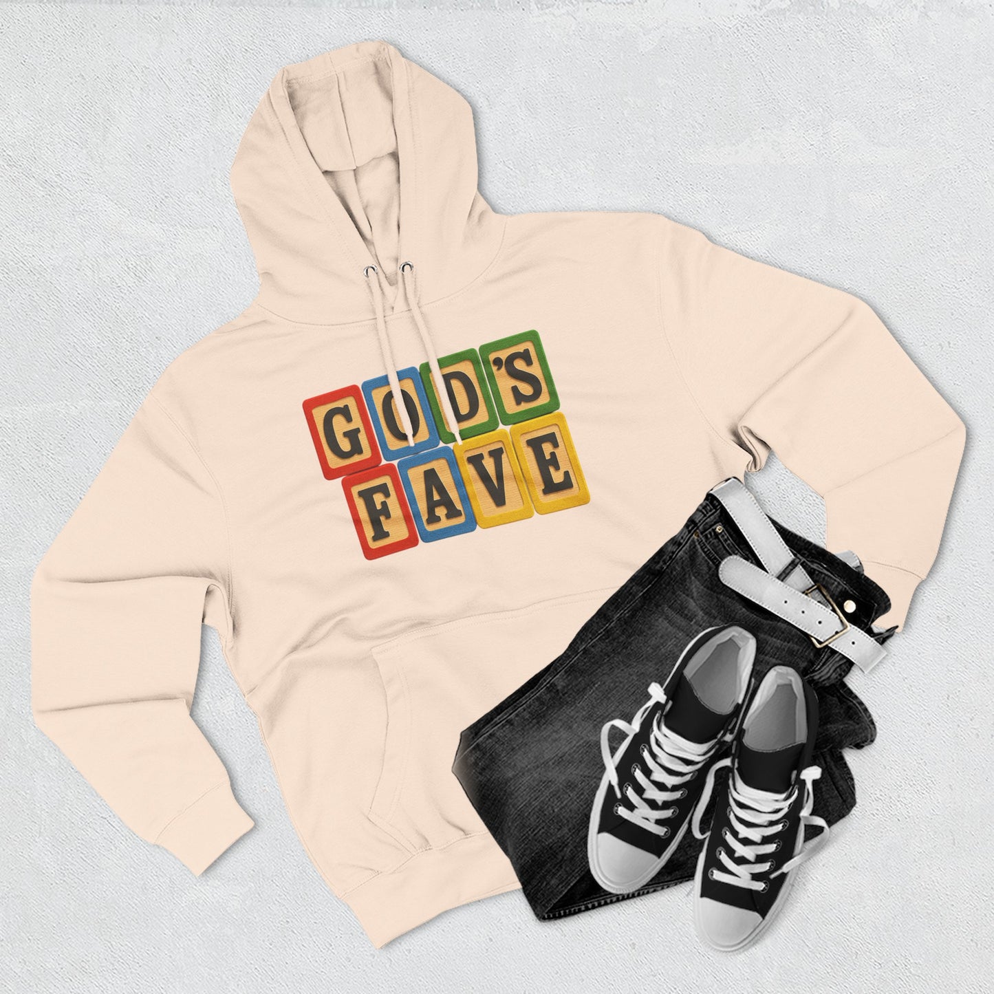 Blocked "God's Fave" Hoodie