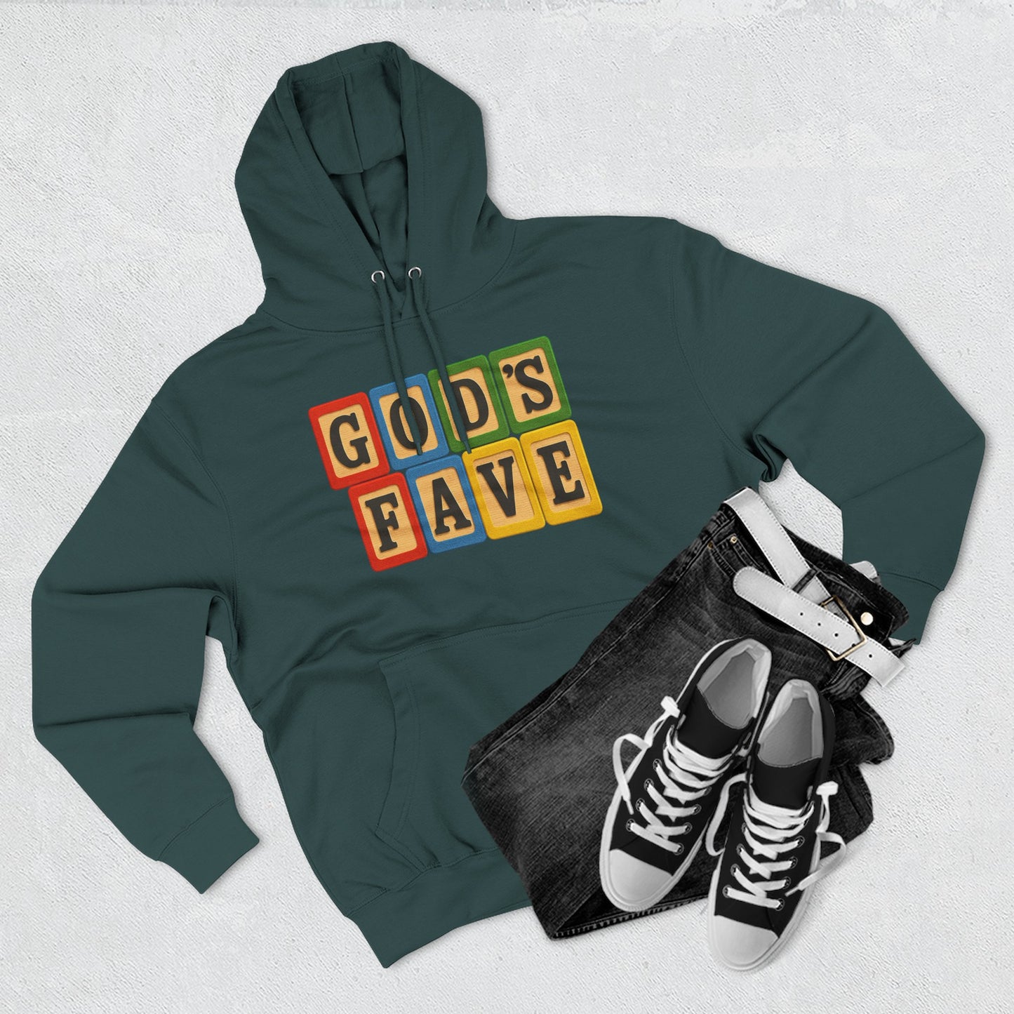 Blocked "God's Fave" Hoodie