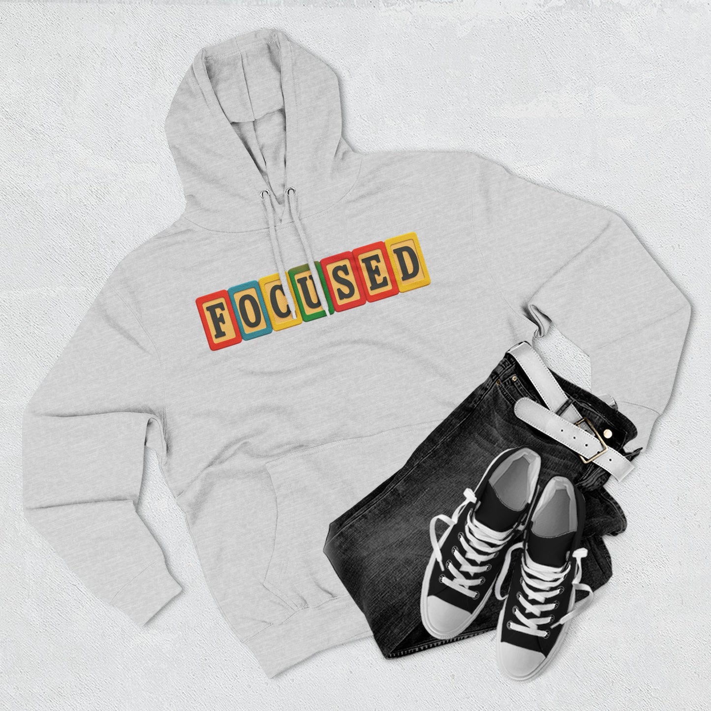 Blocked "Focused" Hoodie